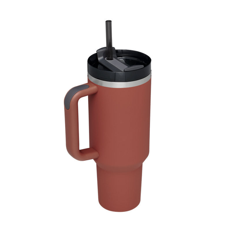 Thermal Bottle with Handle and Straw – Spill-Proof Stainless Steel Travel Mug - N&G Smart Living