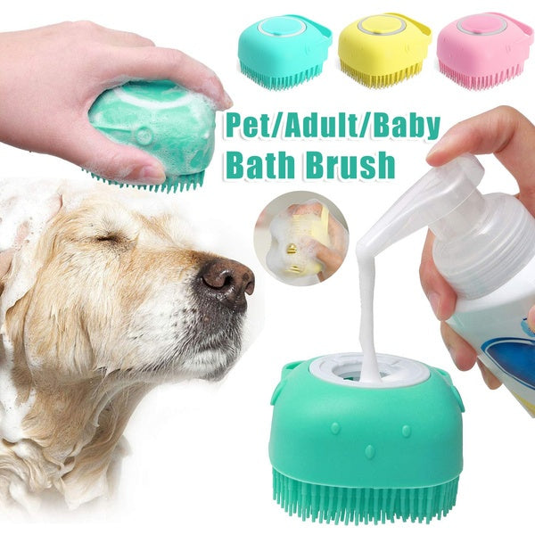 Silicone Pet Bath Brush with Shampoo Dispenser - N&G Smart Living