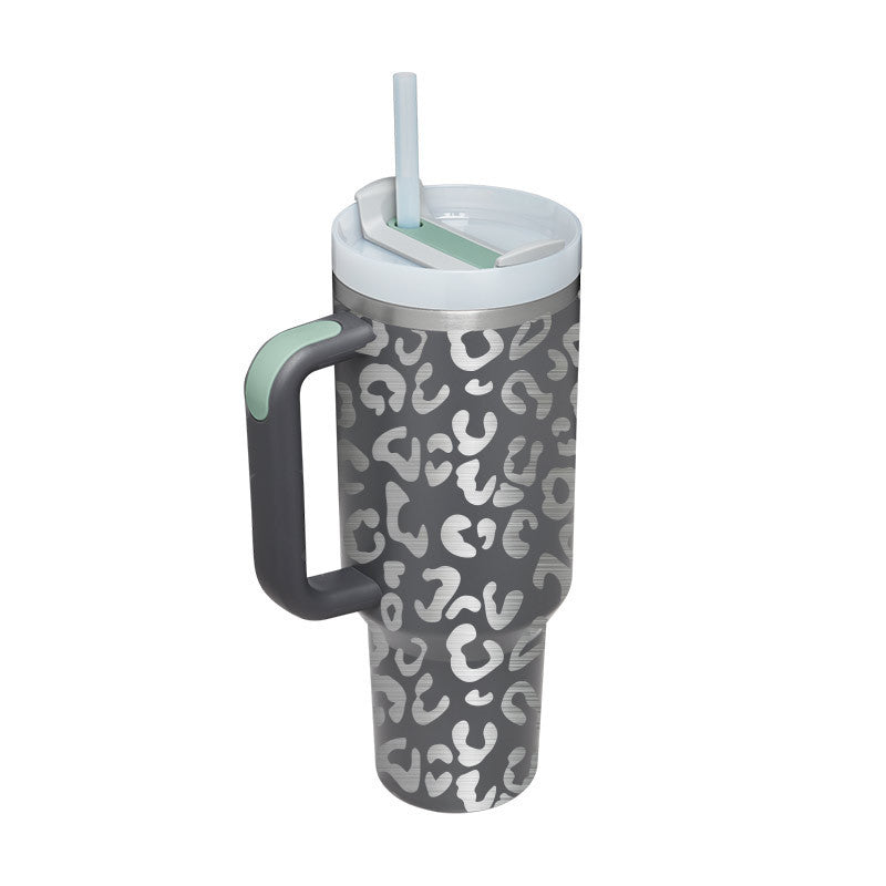 Thermal Bottle with Handle and Straw – Spill-Proof Stainless Steel Travel Mug - N&G Smart Living