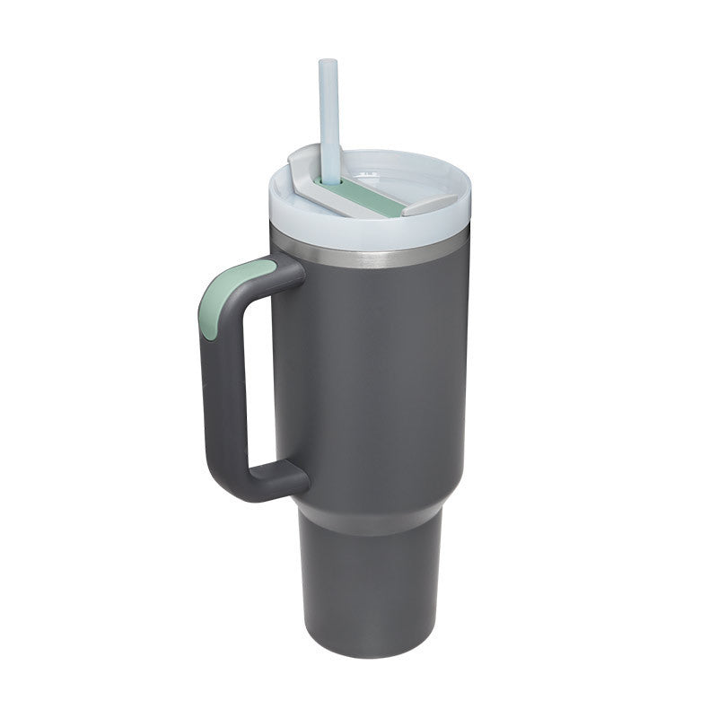 Thermal Bottle with Handle and Straw – Spill-Proof Stainless Steel Travel Mug - N&G Smart Living