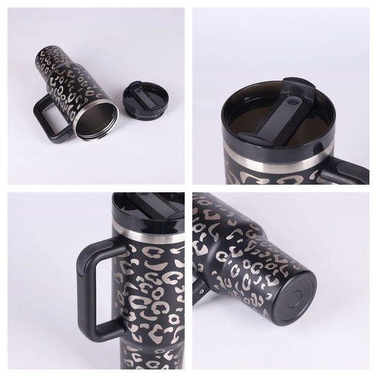 Thermal Bottle with Handle and Straw – Spill-Proof Stainless Steel Travel Mug - N&G Smart Living
