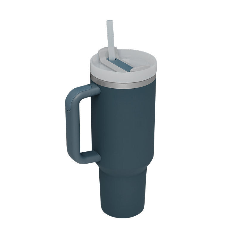 Thermal Bottle with Handle and Straw – Spill-Proof Stainless Steel Travel Mug - N&G Smart Living